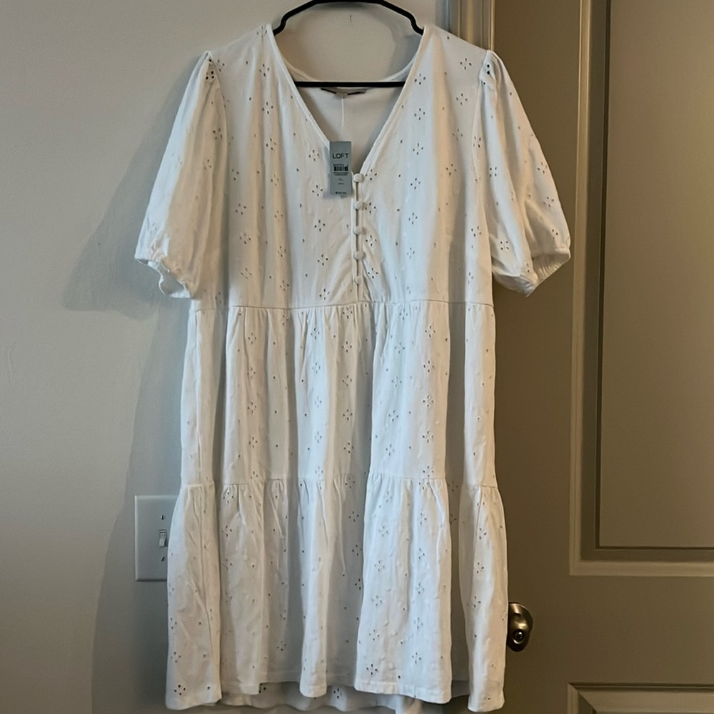 Loft White Dress